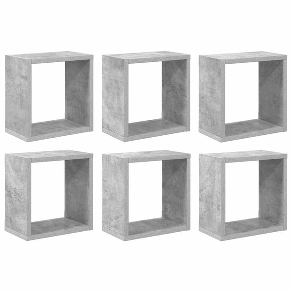Würfelregale 6er Set, Betongrau