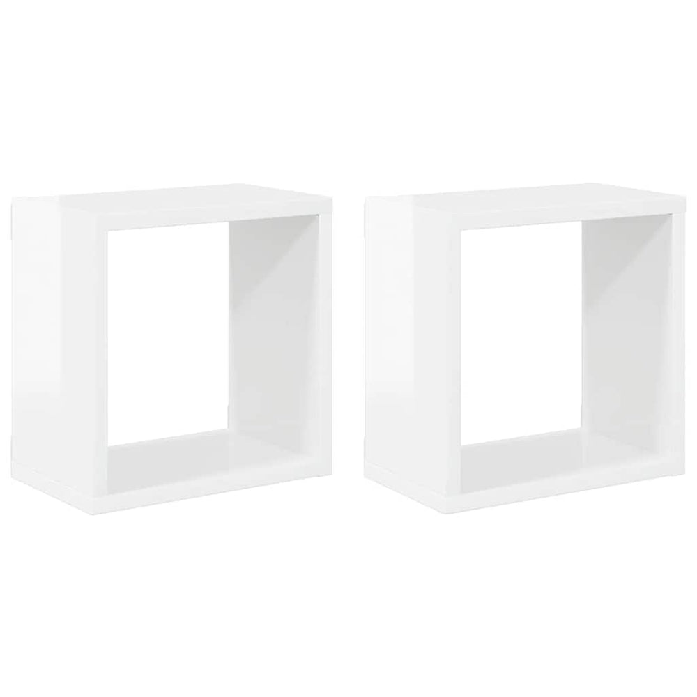 vidaXL Étagères cubes 2 pcs. Blanc brillant 26x15x26 cm