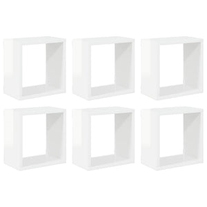 Weiße Würfelregale, 6er Set