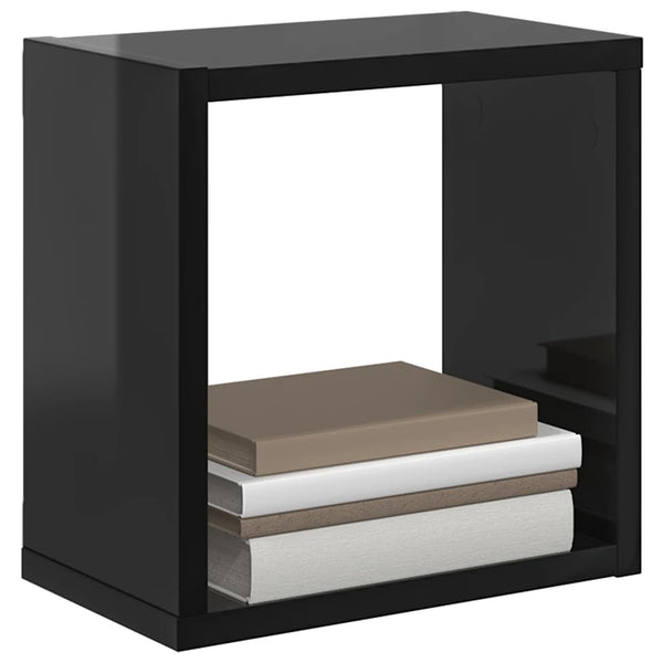 Würfelregale 2er Set, Hochglanz Schwarz