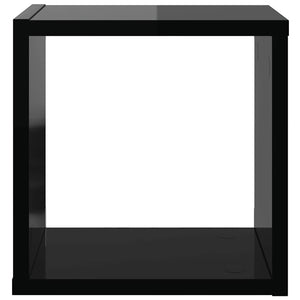 Würfelregale 2er Set, Hochglanz Schwarz