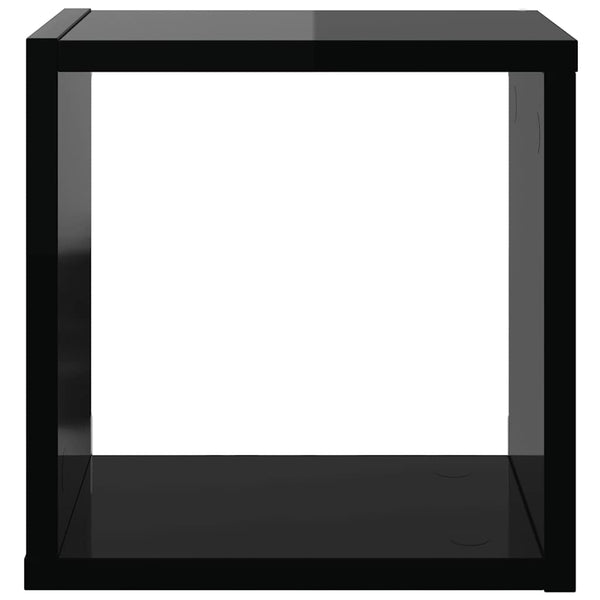 Würfelregale 2er Set, Hochglanz Schwarz