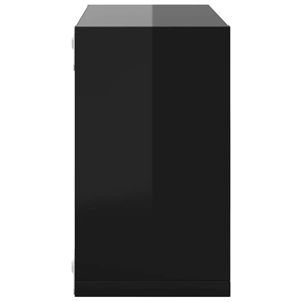 Würfelregale 2er Set, Hochglanz Schwarz