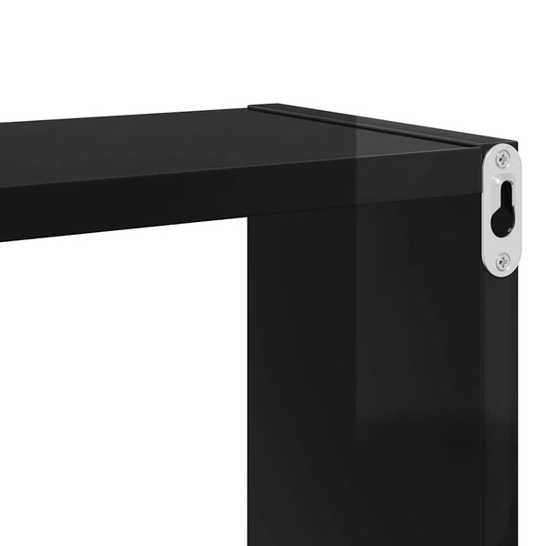 Würfelregale 2er Set, Hochglanz Schwarz