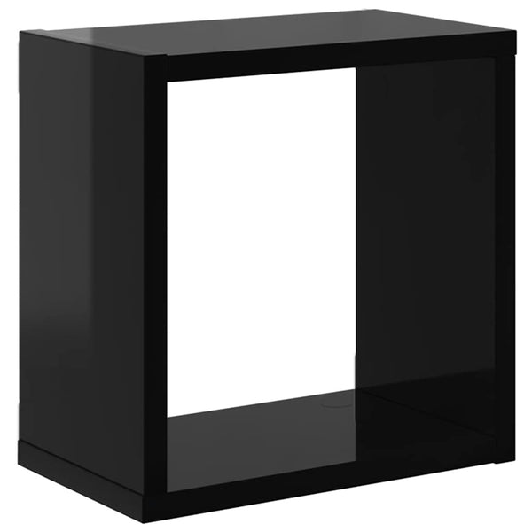 Würfelregale, 4er Set, Hochglanz Schwarz