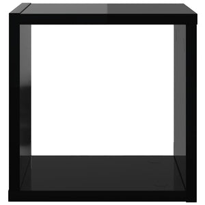 Würfelregale, 4er Set, Hochglanz Schwarz