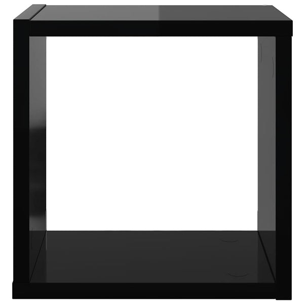 Würfelregale, 4er Set, Hochglanz Schwarz