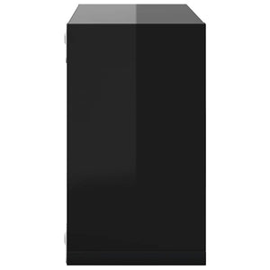 Würfelregale, 4er Set, Hochglanz Schwarz