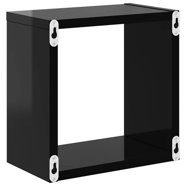 Würfelregale, 4er Set, Hochglanz Schwarz