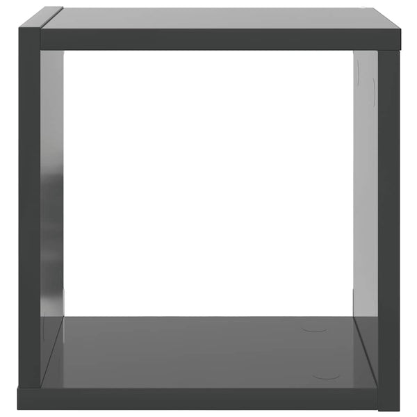 2er Set Würfelregale Hochglanz-Grau Wandregale