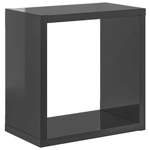 Würfelregale, 4er Set, Hochglanz Grau