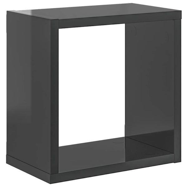 Würfelregale, 4er Set, Hochglanz Grau