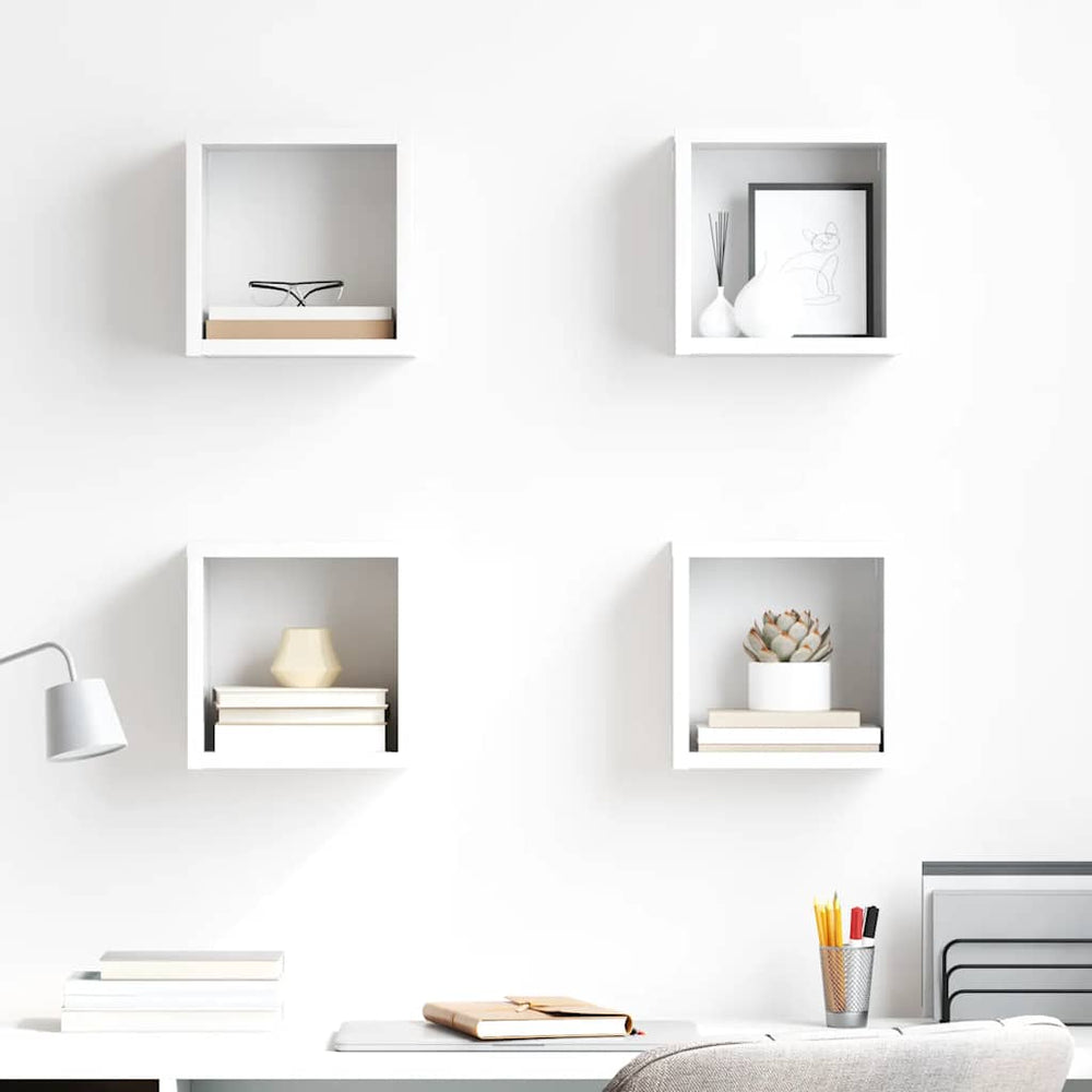 vidaXL Étagères cubes 4 pcs Blanc 22x15x22 cm