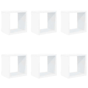 Weiße Würfelregale, 6er Set