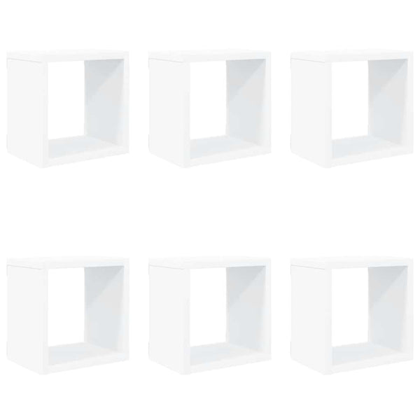 Weiße Würfelregale, 6er Set