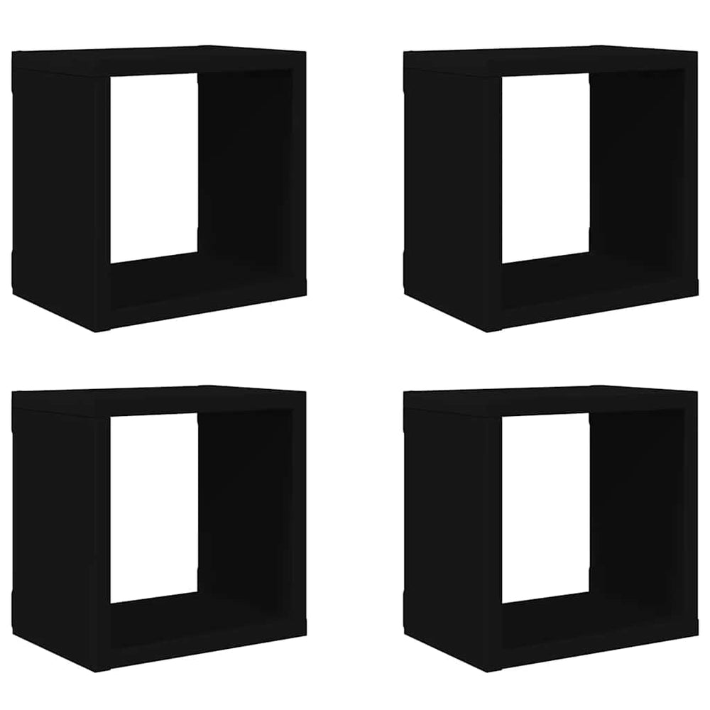 vidaXL Étagères cubes 4 pcs Noir 22x15x22 cm