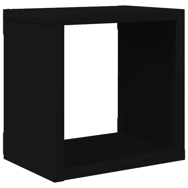 Schwarze Würfelregale, 4er Set