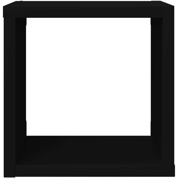Schwarze Würfelregale, 4er Set
