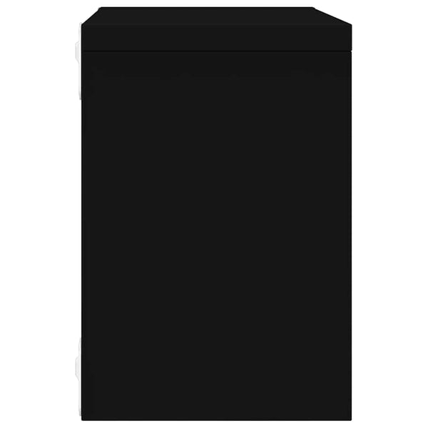 Schwarze Würfelregale, 4er Set