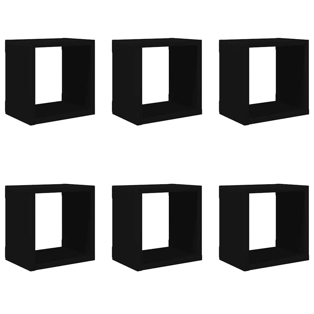 vidaXL Étagères cubes 6 pcs Noir 22x15x22 cm