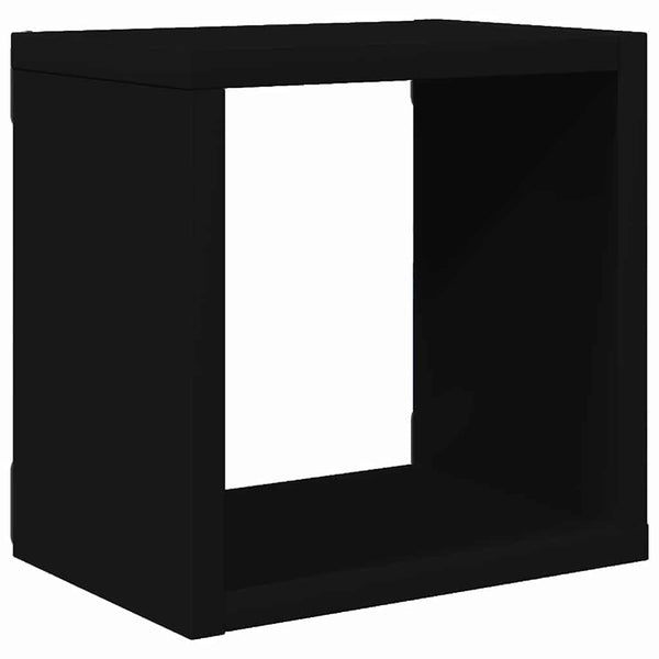 Schwarze Würfelregale, 6er Set