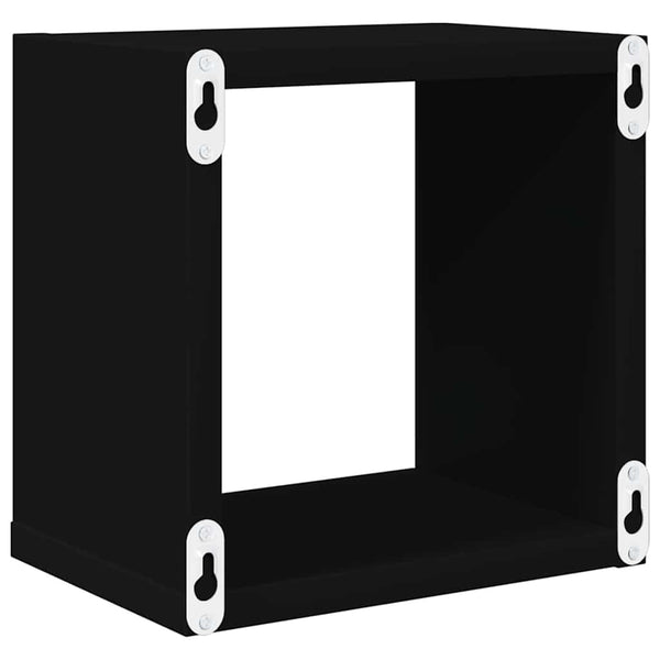 Schwarze Würfelregale, 6er Set
