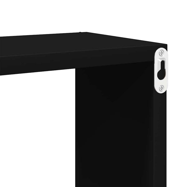 Schwarze Würfelregale, 6er Set