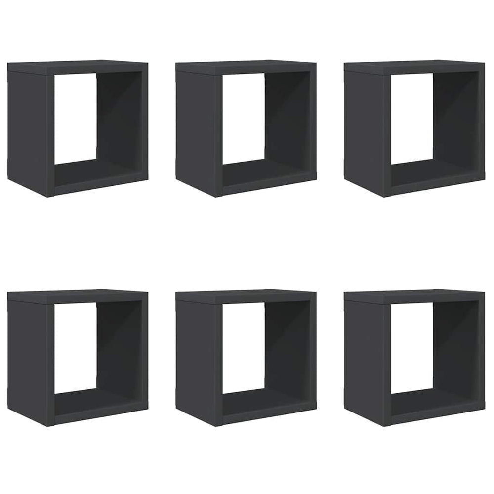vidaXL Étagères cubes 6 pcs Gris 22x15x22 cm