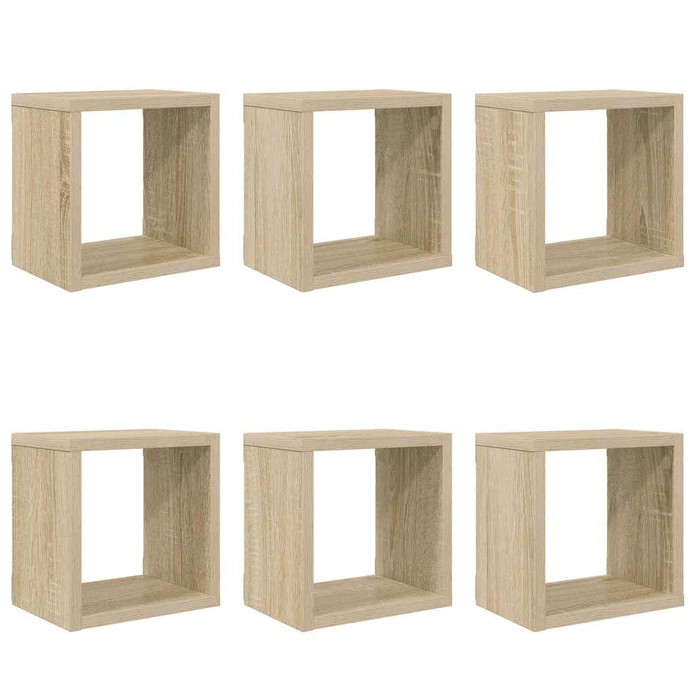vidaXL Étagères cubes 6 pcs Chêne Sonoma 22x15x22 cm