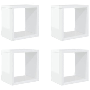 Weiße Würfelregale, 4er Set
