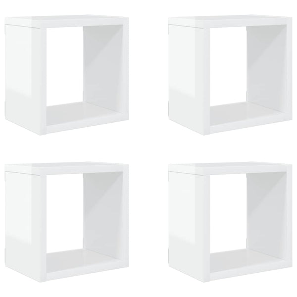 Weiße Würfelregale, 4er Set