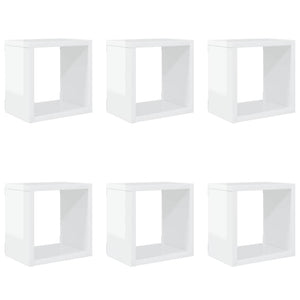 Weiße Würfelregale, 6er Set