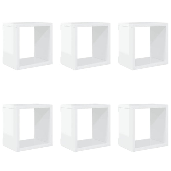Weiße Würfelregale, 6er Set