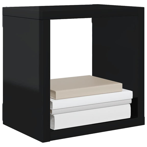 Würfelregale, 4er Set, Hochglanz Schwarz