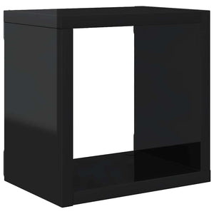 Würfelregale, 4er Set, Hochglanz Schwarz