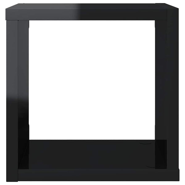 Würfelregale, 4er Set, Hochglanz Schwarz