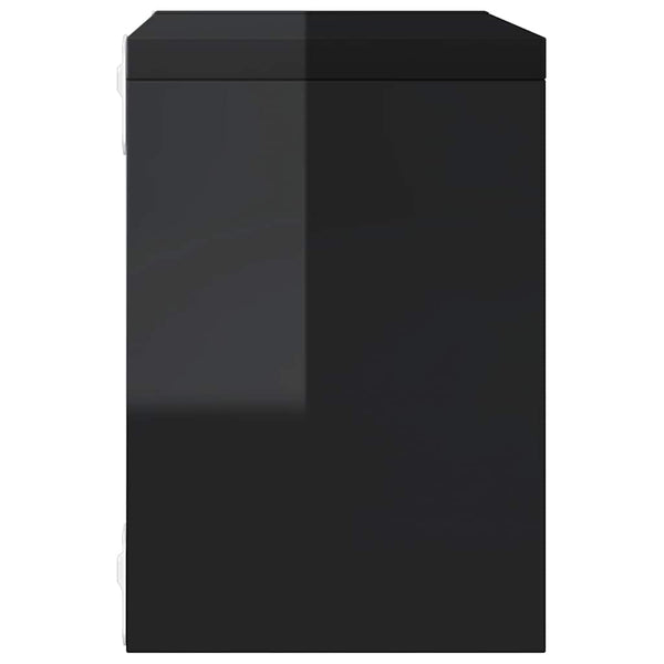 Würfelregale, 4er Set, Hochglanz Schwarz
