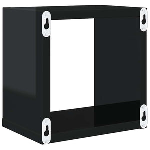 Würfelregale, 6er Set, Hochglanz Schwarz