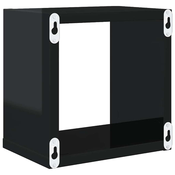 Würfelregale, 6er Set, Hochglanz Schwarz