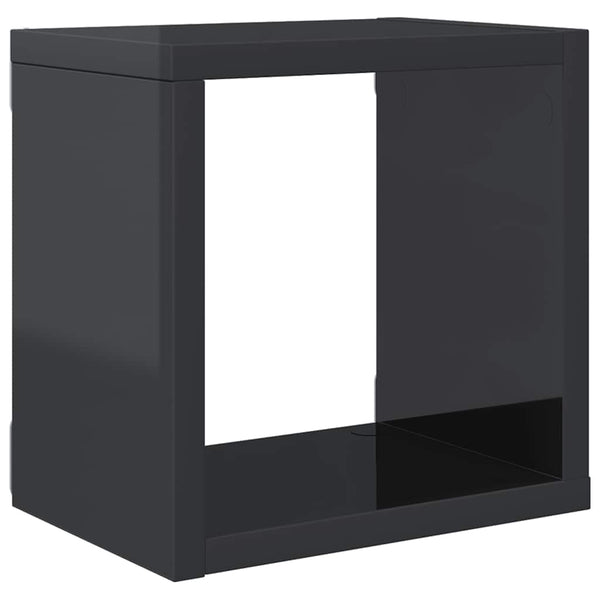 Würfelregale, 4er Set, Hochglanz Grau