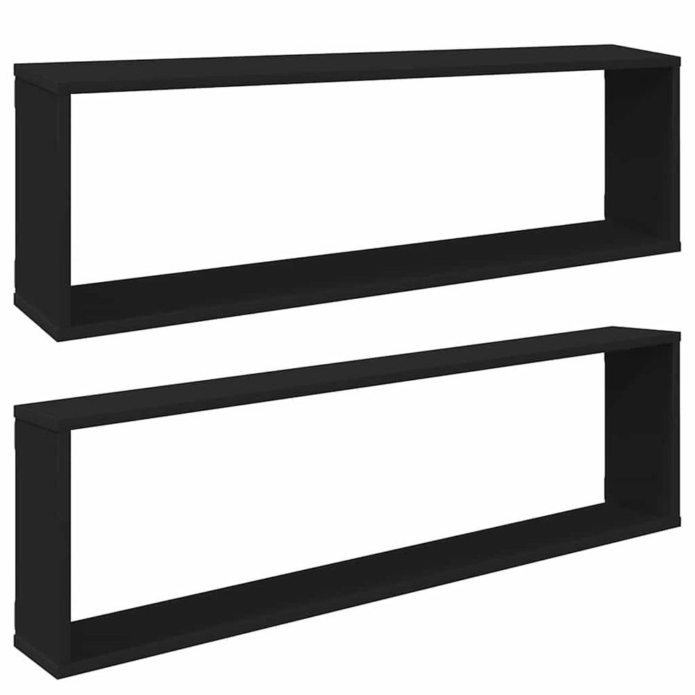 Schwarze Würfelregale, 2er-Set