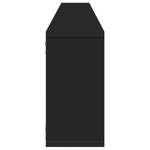 Schwarze Würfelregale, 2er-Set