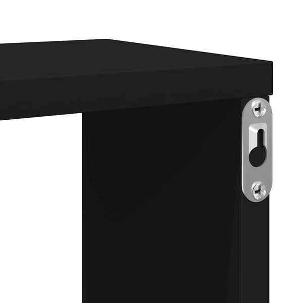 Schwarze Würfelregale, 2er-Set