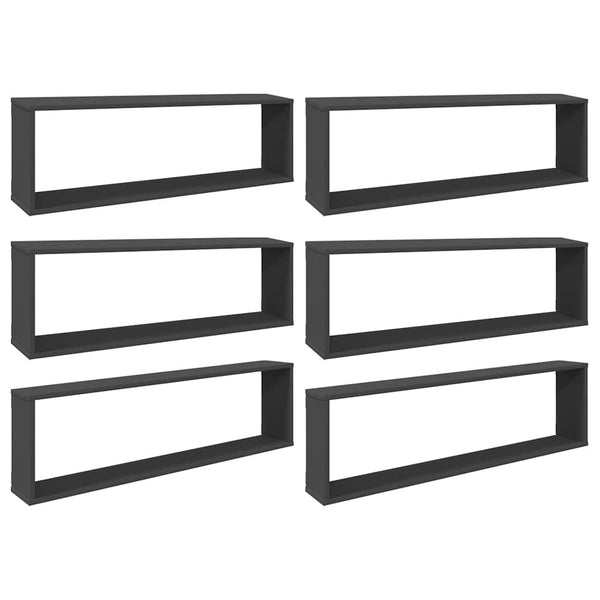 Würfelregale Grau, 6er Set