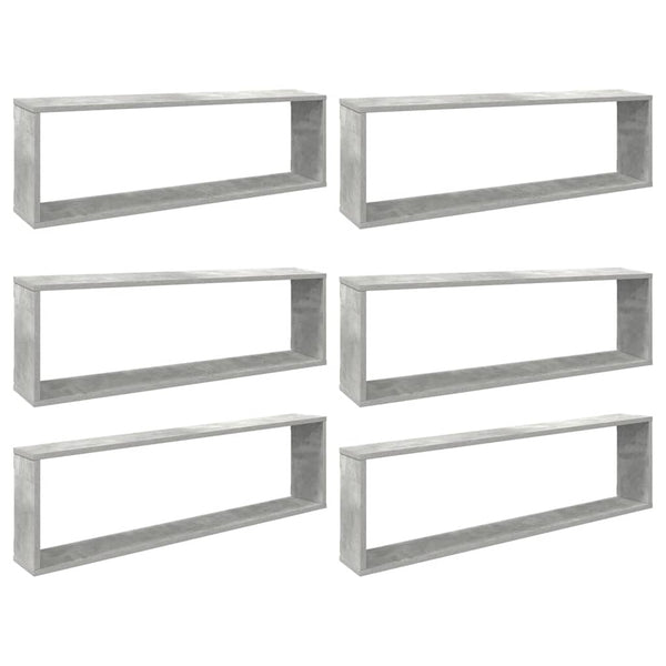 Würfelregale 6er Set Betongrau 100x15x30cm