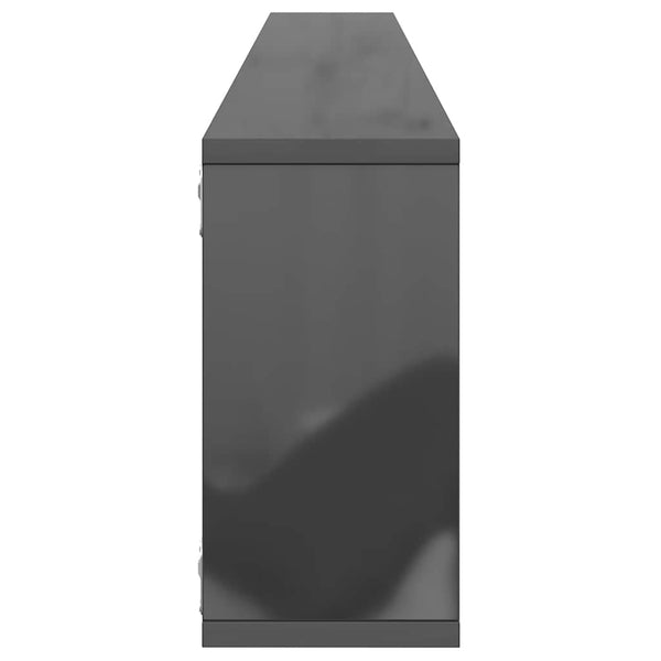 Würfelregale Grau Hochglanz, 2er Set