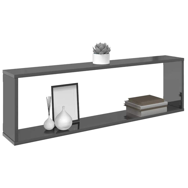Würfelregale Grau Hochglanz, 4er Set