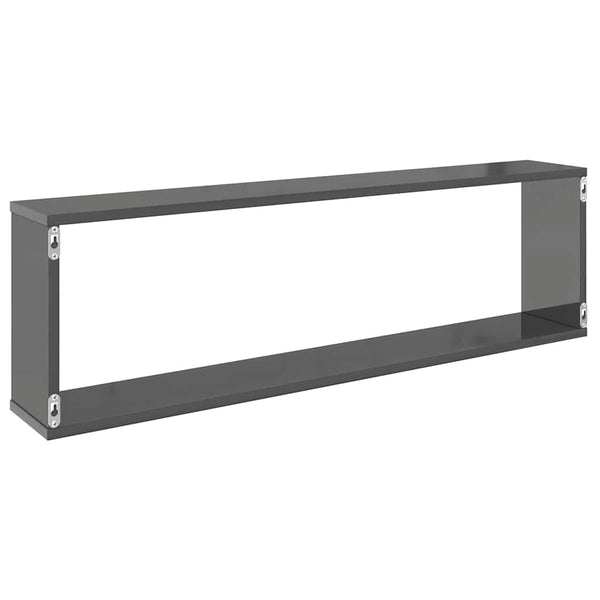 Würfelregale Grau Hochglanz, 4er Set