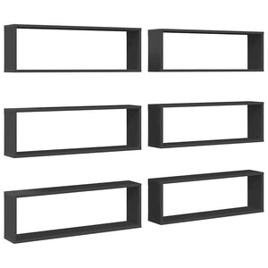 Graue Würfelregale, 6er-Set
