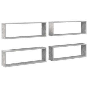 Betongraue Würfelregale, 4er-Set